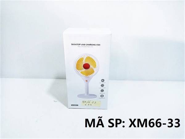XM66-33 HỘP QUẠT BÀN PIN + SẠC USB Desktop USB Charging Fan