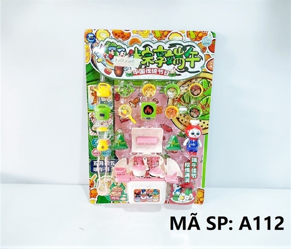 A112 VỈ BẾP ẨM THỰC + NỒI, CHẢO, BẾP ĐIỆN, MÁY SINH TỐ, NỒI CƠM ĐIỆN, ẤM NƯỚC, CHÉN, DĨA + KẸP GẮP + 2C BÁNH Ú + 1C ĐẦU BẾP