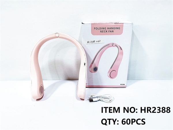 HR2388 HỘP QUẠT PIN CHOÀNG CỔ, SẠC USB
