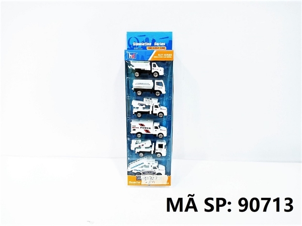 90713 VỈ HỘP XE SẮT TRỚN 6C ĐỦ MẪU (BỒN, THANG, CONTAINER) 907