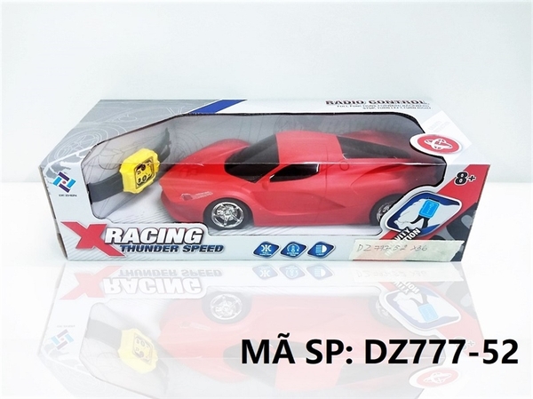 DZ777-52 HỘP XE HƠI FERRARI ĐK 7 Đ.TÁC, KHÔNG SẠC, ĐỒNG HỒ ĐK X Racing