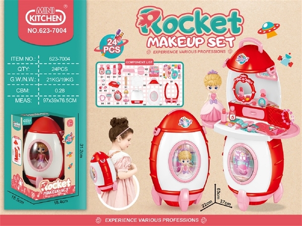 623-7004 HỘP TÀU VŨ TRỤ TRANG ĐIỂM 24 MIẾNG