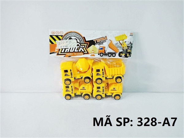 328-A7 TÚI XE CÔNG TRÌNH TRỚN 4C ĐỦ MẪU (TRỘN, BEN, CÀO, CẨU) (PVC)