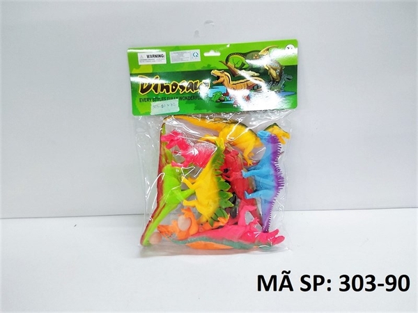 303-90 TÚI CHÍT KHỦNG LONG 8C + 2C TRỨNG, CÂY (PVC)