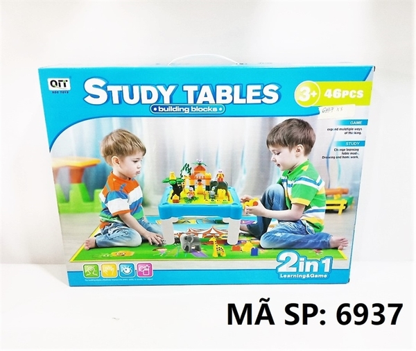 6937 HỘP BÀN LOGO RÁP SỞ THÚ 2 IN 1 46 MIẾNG Study Tables