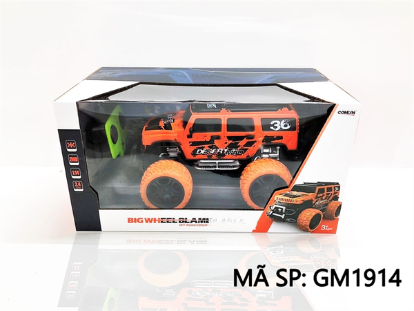 GM1914 HỘP XE HƠI ĐỊA HÌNH BÁNH LỚN ĐK 7 Đ.TÁC, CÓ SẠC (Bigwheel Blame) TL 1:14 GM1913-GM1917