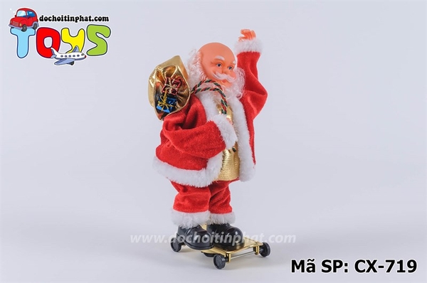CX-719 HỘP NOEL PIN TRƯỢT PATIN ĐEO GIỎ QUÀ, CẦM NÓN