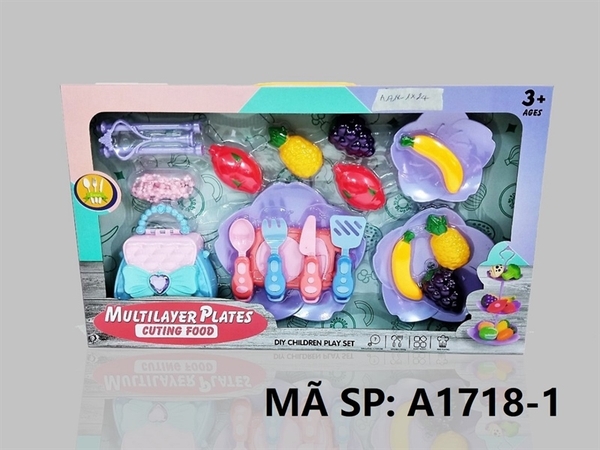 A1718-1 HỘP BẾP DÍNH TRÁI CÂY, DĨA 3 TẦNG, DAO, TÚI XÁCH