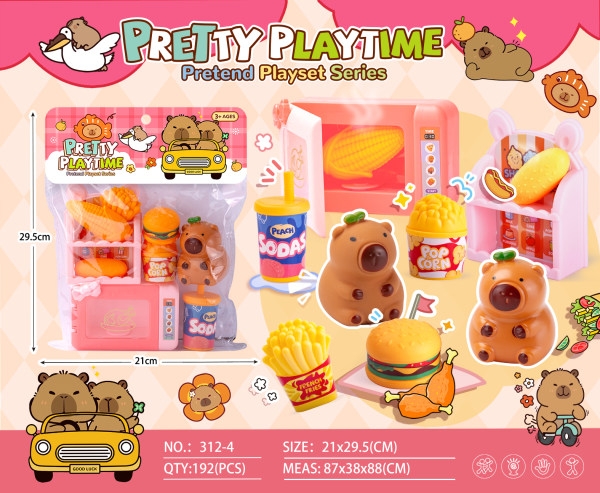 312-4  TÚI BẾP LÒ NƯỚNG, KỆ BẾP CAPYBARA, KHOAI TÂY, BẮP, HAMBUGER