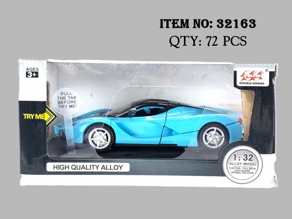 32163  HỘP XE HƠI FERRARI SẮT MÔ HÌNH MỞ CỬA PIN NÚT TL 1:32