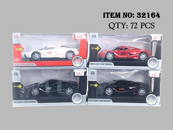 32164  HỘP XE HƠI FERRARI SẮT MÔ HÌNH MỞ CỬA PIN NÚT TL 1:32