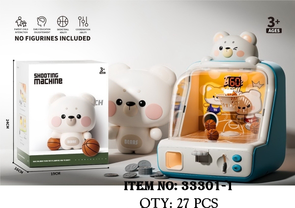 33301-1  HỘP TRÒ CHƠI BÓNG RỔ GẤU PIN