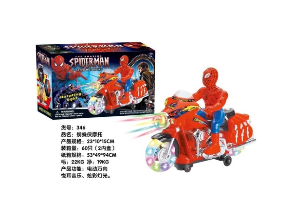 346  HỘP XE MOTO PIN ĐÈN SIÊU NHÂN NHỆN (SPIDER MAN)