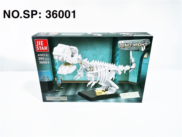 36001  HỘP LOGO RÁP KHUNG XƯƠNG KHỦNG LONG BẠO CHÚA 395 MIẾNG DINO MIGHT JIE STAR