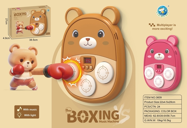 3609  HỘP ĐẤM BỐC BOXING PIN GẤU