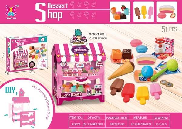 XJ387A HỘP LỀU QUẦY BÁNH KẸO KEM 51 MIẾNG