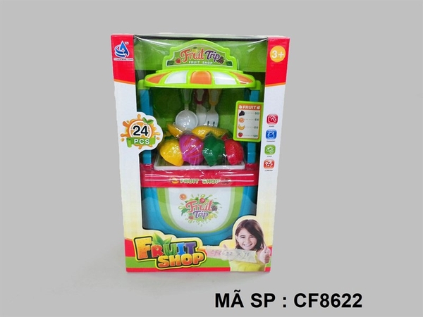 CF8622 HỘP BẾP QUẦY XE ĐẨY DÍNH RAU CỦ + TRÁI CÂY (HÀNH, BẮP, ỚT CHUÔNG, KHÓM, DÂU) 24 MIẾNG