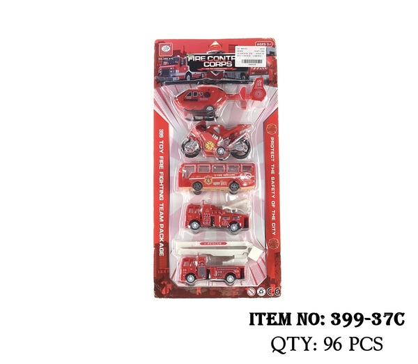 399-37C  VỈ XE CÔNG TRÌNH CỨU HỎA TRỚN 5C ĐỦ MẪU (TRỰC THĂNG, MOTO, BUS, THANG)