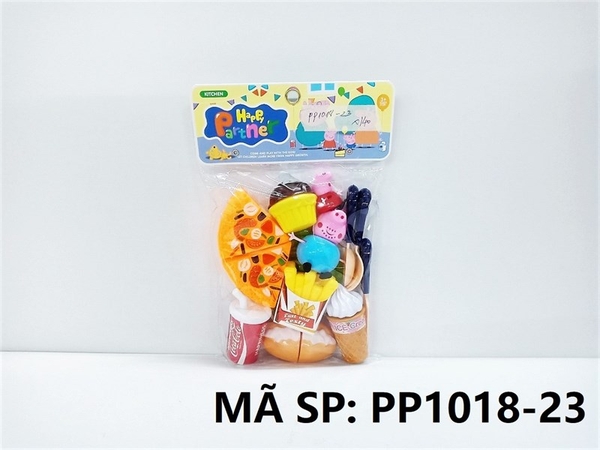 PP1018-23 TÚI BẾP DÍNH BÁNH PIZZA, BÁNH MÌ, KHOAI TÂY CHIÊN, 2C HEO PEPPA (PVC)