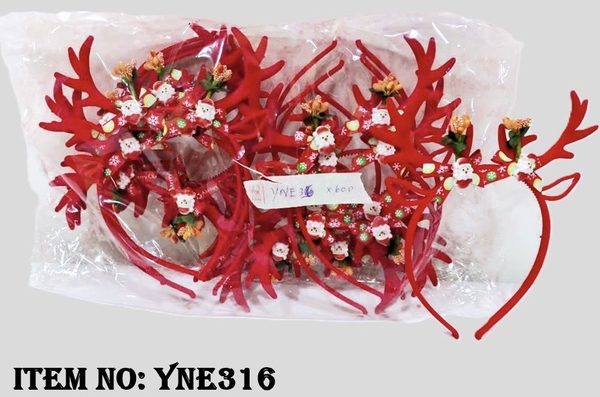 YNE316A  TÚI 2C CÀI TÓC NOEL SỪNG TUẦN LỘC