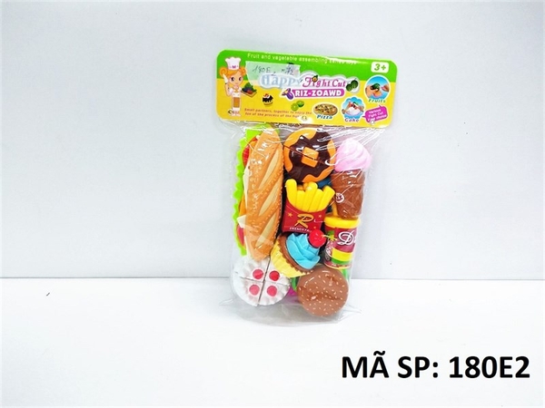 180E2 TÚI BẾP DÍNH BÁNH MÌ, BÁNH SINH NHẬT, HAMBUGUR, KEM + DAO, DĨA (PVC)