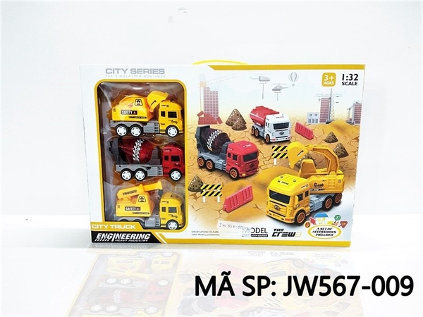 JW567-009 HỘP XE CÔNG TRÌNH TRỚN 3C (CẨU, CÀO, TRỘN) + BẢN ĐỒ