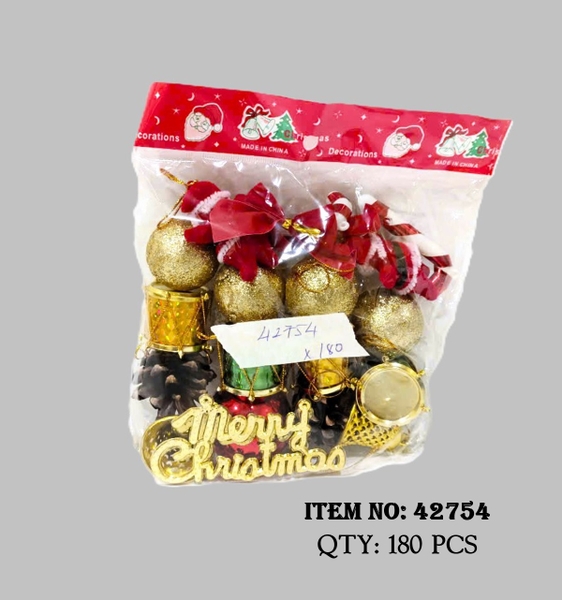 42754  TÚI QUẢ CHÂU TRANG TRÍ CÂY THÔNG NOEL ĐỦ MẪU