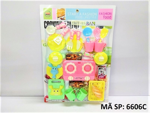 6606C VĨ BẾP GAS ĐÔI, 1 NỒI, 1 CHẢO, 4 LY, TÔM, CÁ, CUA, RỔ, DAO, MUỖNG, NĨA, BÁNH MÌ , THỚT, DAO, 2 DĨA (Cooking Talent,Leban) 6606A,6606B,6606D