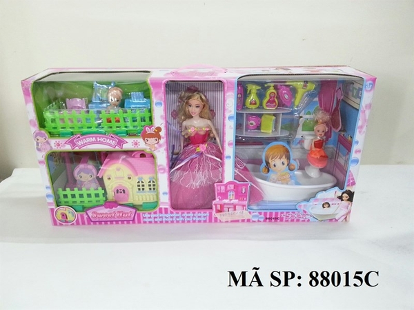 88015C HỘP BABY 3C + NỘI THẤT NHÀ + BỒN TẮM, BỒN CẦU, XÍCH ĐU + GIƯỜNG, BÀN TRANG ĐIỂM (1C LỚN, 2C NHÍ)