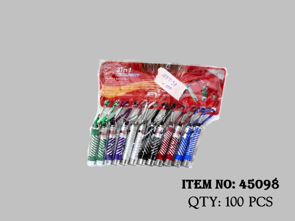 45098  TÚI 12C ĐÈN PIN LAZER MÓC KHÓA 3 IN 1 7CM