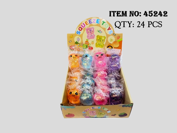 45242  HỘP SQUISHY TRONG THÚ THỎ KIM TUYẾN 24C