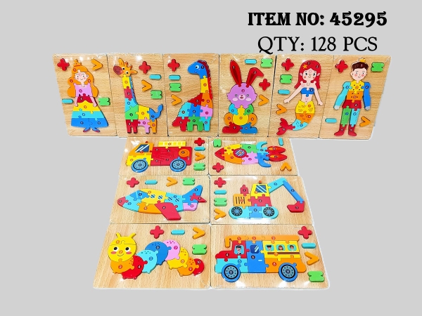 45295  BẢNG GỖ XẾP HÌNH ĐỦ MẪU