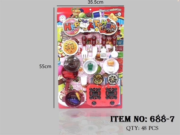 688-7 VỈ BẾP GAS ĐÔI, NỒI, CHẢO, MUỖNG, DAO