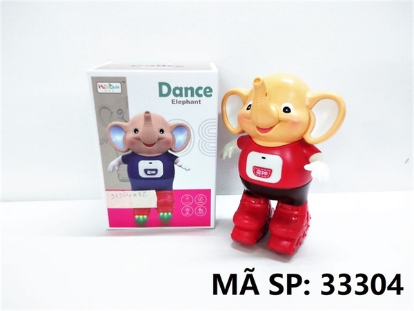 33304 HỘP VOI TRƯỢT BĂNG PIN NHẠC ĐÈN NHẢY DANCING Dance Elephant