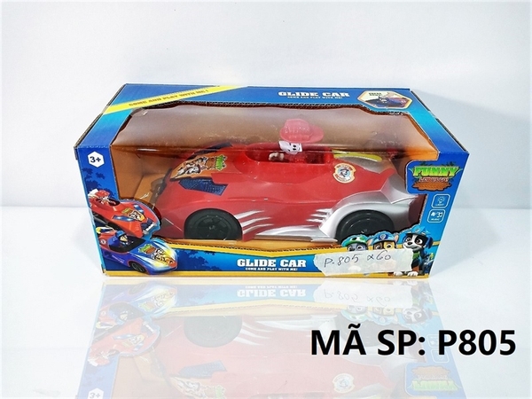 P805 HỘP XE HƠI CHÓ CỨU HỘ (ĐỎ) PIN NHẠC ĐÈN Glide Car