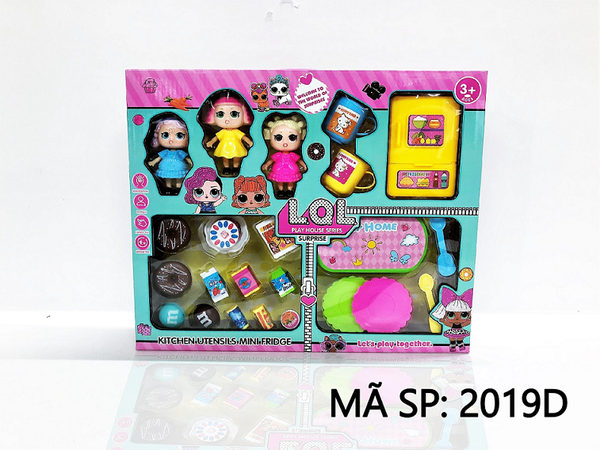 2019D HỘP BẾP TỦ LẠNH + 3C BABY KHUÔN + BÀN, BÁNH, KẸO, SỮA, DĨA, 2C CA L.O.L