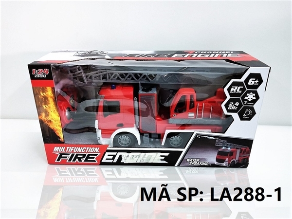 LA288-1 HỘP XE CT CỨU HỎA THANG SẮT ĐK 7 Đ.TÁC CÓ SẠC TL 1:24 (Multifunction FIRE)