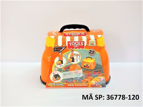 36778-120 HỘP VALI KỀM BÚA KHOAN PIN, CƯA,MẮT KIẾNG, ỐC, VÍT (DỤNG CỤ) 22 MIẾNG