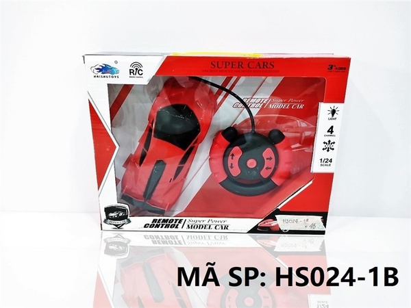 HS024-1B HỘP XE HƠI FERARRI ĐIỀU KHIỂN 7 ĐỘNG TÁC, CÓ SẠC, VÔ LĂNG, TL 1:24