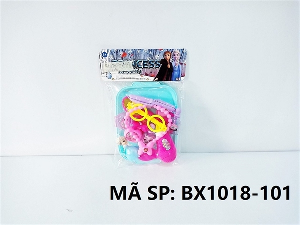 BX1018-101 TÚI KHÂY TRANG ĐIỂM MÁY SẤY, MẮT KIẾNG, DÂY CHUYỀN, GƯƠNG, LƯỢC + BÉ Princess dessert