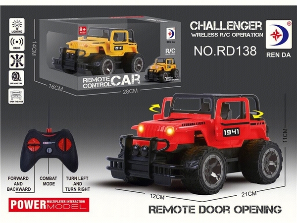 RD138 HỘP XE JEEP ĐỊA HÌNH ĐIỀU KHIỂN MỞ CỬA 7 ĐỘNG TÁC, KHÔNG SẠC