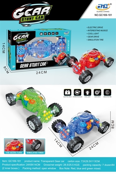 GC169-181 HỘP XE ĐUA PIN NHẠC ĐÈN BÁNH RĂNG