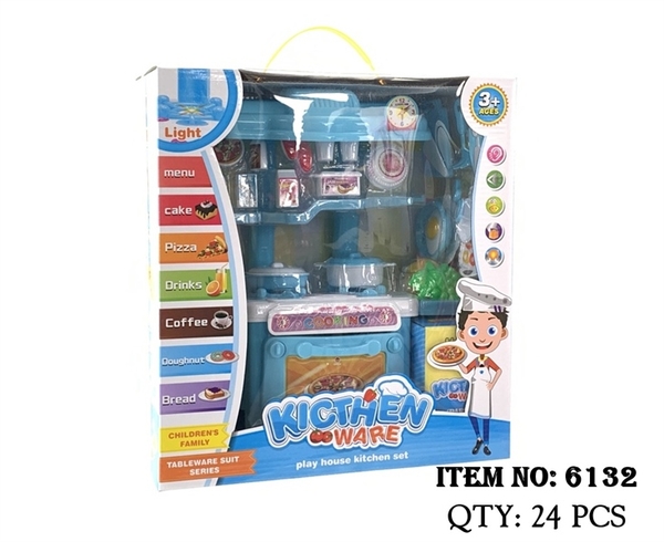 6132 HỘP KỆ BẾP PIN, NỒI, CHẢO, TRÁI CÂY