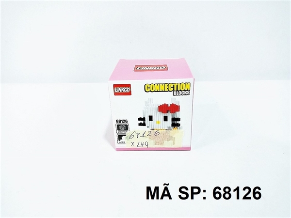 68126 HỘP LOGO RÁP 3D MÈO KITTY 204 MIẾNG MINI