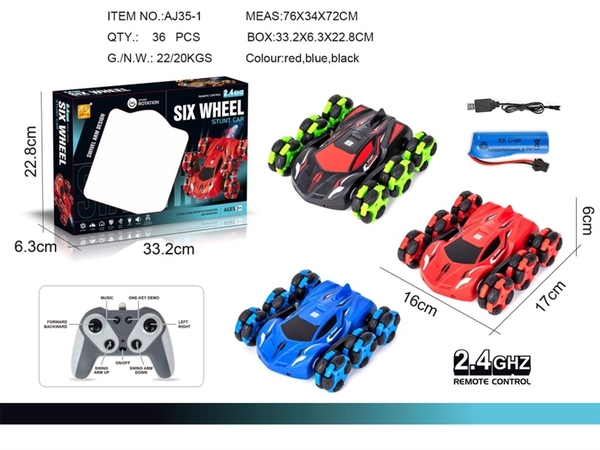 AJ35-1 HỘP XE ĐỊA HÌNH ĐIỀU KHIỂN 7 ĐỘNG TÁC 6 BÁNH, PHUN KHÓI, CÓ SẠC