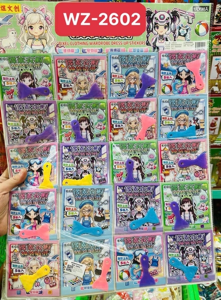 WZ-2602 VỈ DÁN TƯƠNG TÁC THAY ĐỒ CÔNG CHÚA 20 MIẾNG