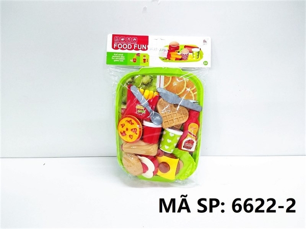 6622-2 TÚI BẾP KHÂY BÁNH MÌ, HAMBUGER + KHOAI TÂY + TƯƠNG ỚT + BÁNH TÂY 6622- (FOOD FUN) (PVC)