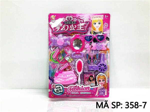 358-7 VỈ TRANG ĐIỂM TÚI XÁCH, MÁY SẤY, MẮT KIẾNG, GƯƠNG, LƯỢC, CHUỒN CHUỒN, BƯỚM