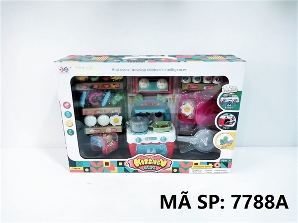 7788A HỘP NHÀ BẾP GAS + NỒI, CƠM, TRỨNG, NƯỚC ÉP, TRÁI CÂY, GIỎ ĐỒ 7788-A