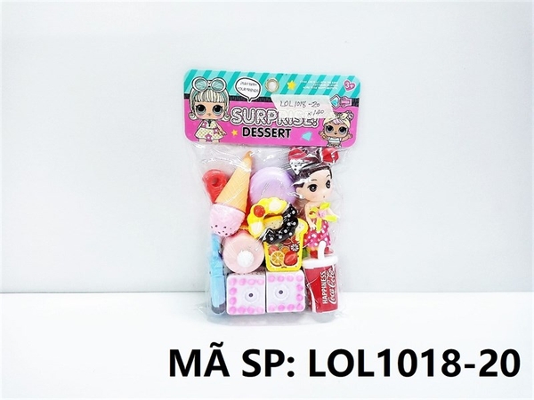 LOL1018-20 TÚI BẾP DÍNH BÁNH SINH NHẬT, KEM, NƯỚC NGỌT, 1C BÉ CHIBI (PVC) Surprise Dessert